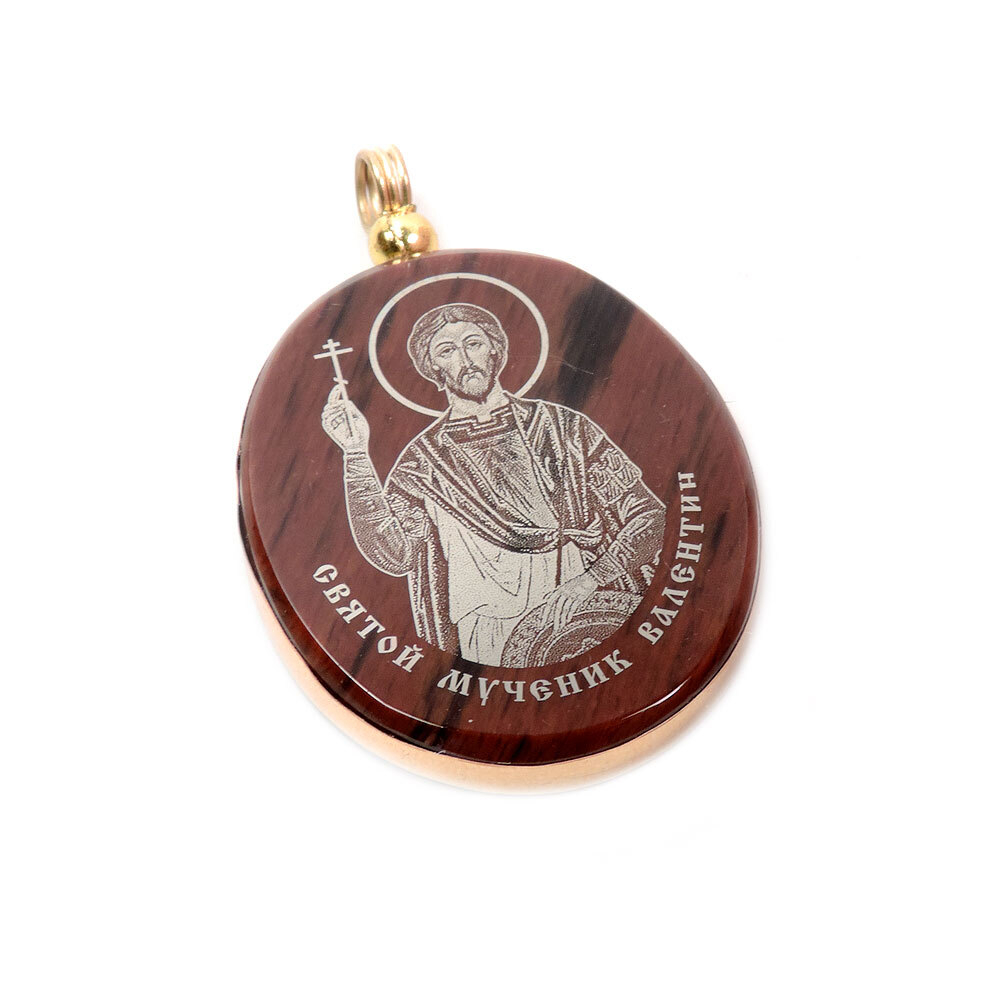 Кулон-оберег "Св. Валентин" обсидиан