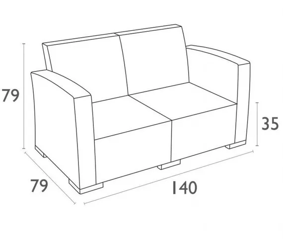 Уличный диван с подушками Monaco Lounge, антрацит