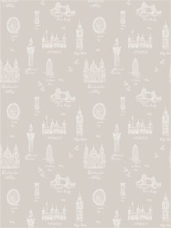 Постельное белье Сказка "Лондон беж/Туманный альбион" евро Наволочка 50х70 см 2 шт Простынь на резинке 180х200 см Пододеяльник 200х215 см, перкаль