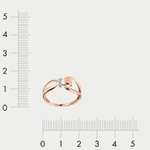 Кольцо женское из розового золота 585 пробы с фианитами (арт. 020391-1102)