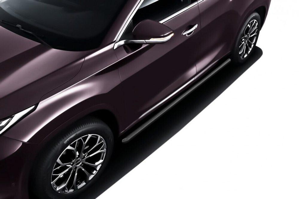 Пороги стальные Chery Exeed TXL (2021-2023) d57 труба (черные)