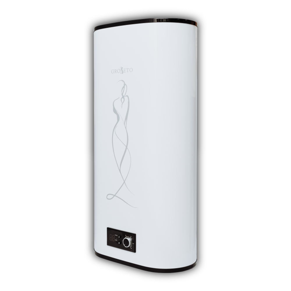 Водонагреватель электрический 100л. GROSSETO Flat-100 (1300+700)W плоский нержавеющая сталь