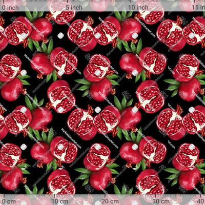 Гранаты на черном фоне by Sweet printvector 732 DPI