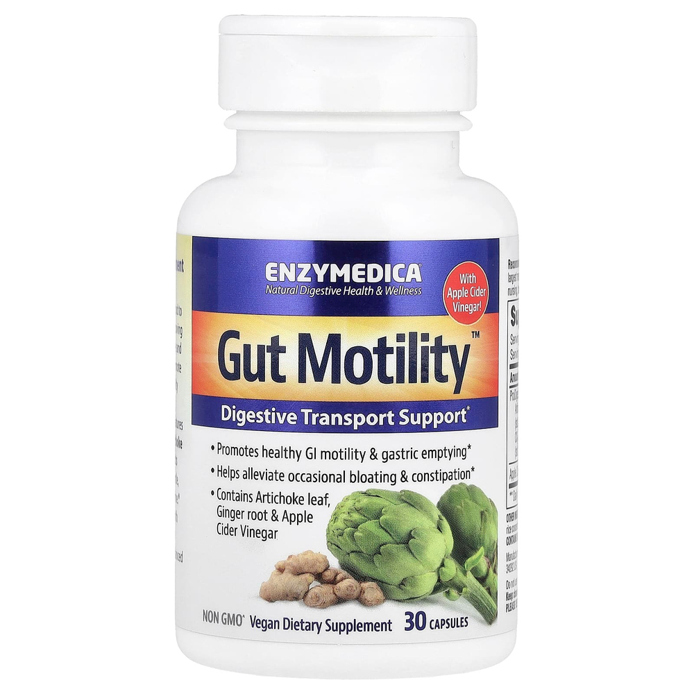 Enzymedica, Gut Motility™, поддержка пищеварительной системы, 30 капсул