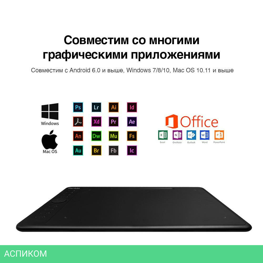 Графический планшет Parblo Intangbo M Black