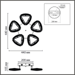 8239/5CL LEDIO LN25 000 хром, металл/пластик Люстра потолочная с ПДУ LED 65W 3000-6000K 220V RUANA