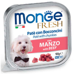 Влажный корм Monge Dog Fresh для собак, с говядиной, консервы 32шт по 100 г