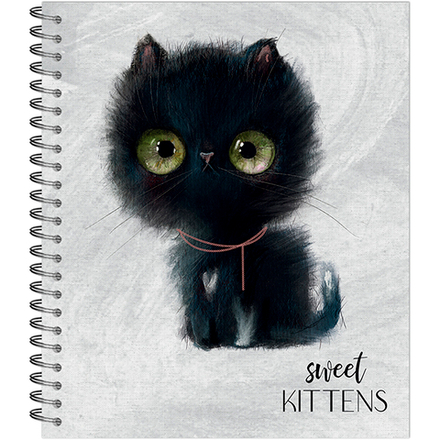 ТЕТРАДЬ ОБЩАЯ 96 ЛИСТОВ НА СПИРАЛИ “Глазастые котики”