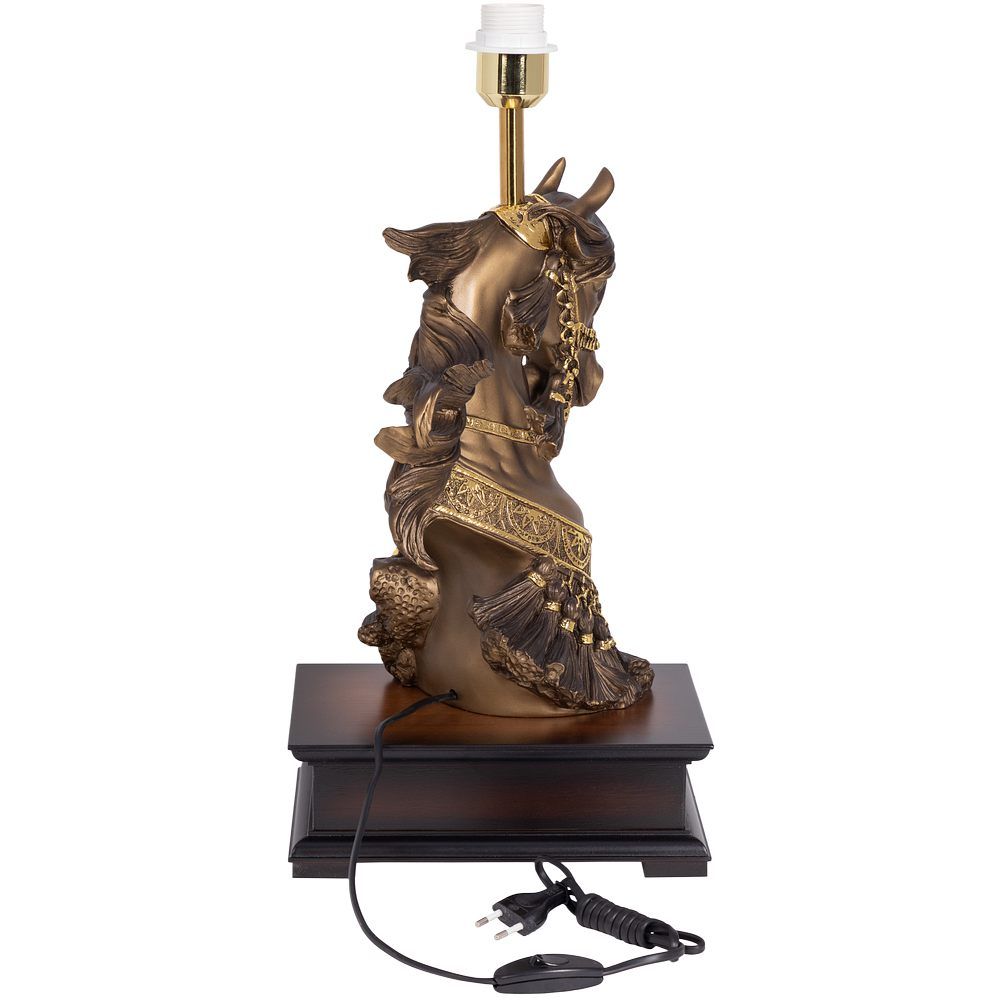 Настольная лампа с бюро Лошадь императора Бронза с абажуром 38 Голдбраун
