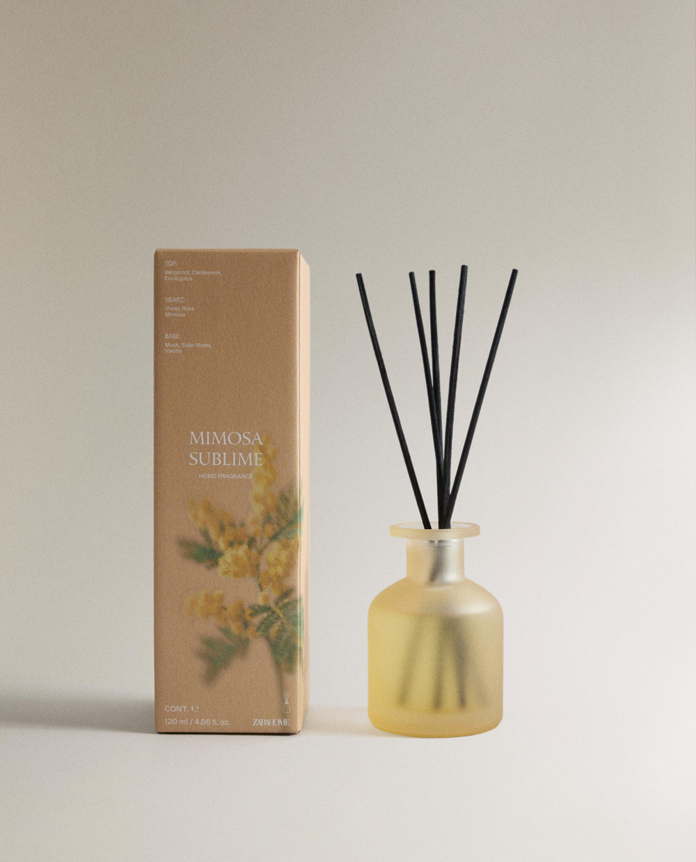 Zara Home Ароматический диффузор с палочками Mimosa Sublime, 120 мл, аромат для дома