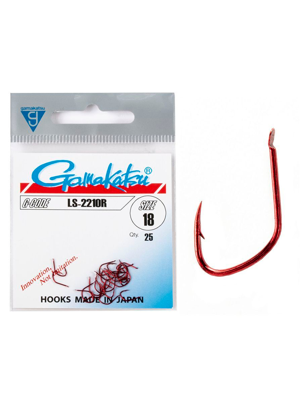 Крючки Gamakatsu LS-2210R HOOKS RED размер 16 (упк.5шт.)