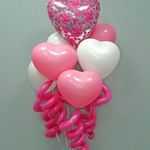 Шар (18''/46 см) Сердце, Розы, Фуше, 1 шт.
