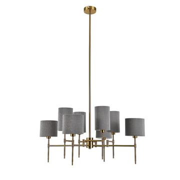 Подвесная люстра 8*E14 V000537 13033/8R Brass бронза Plisse Indigo