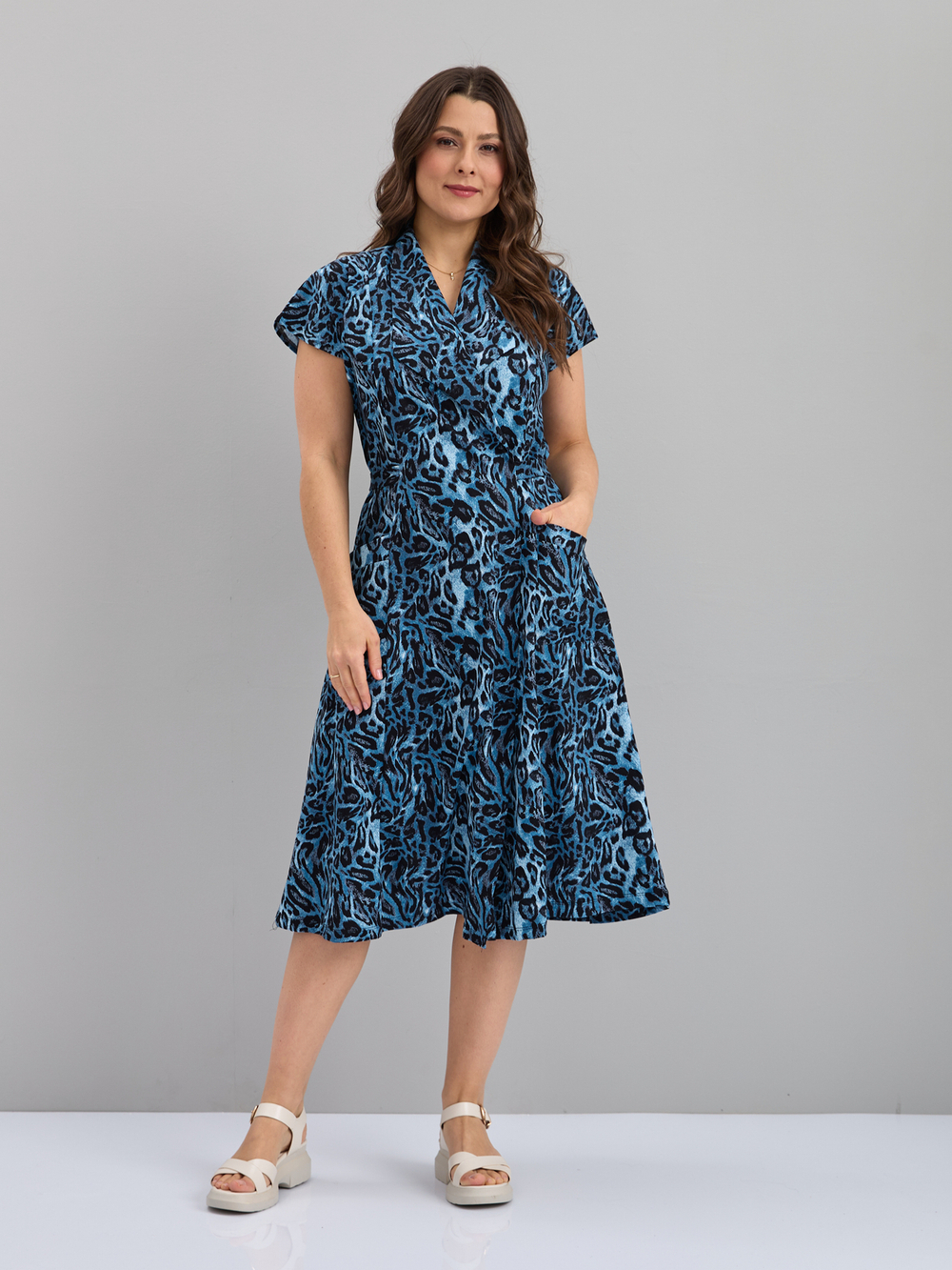 Халат Х-044/тголубой-леопард