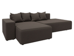 Диван угловой Лига-079 угол левый РОГОЖКА Амур 05 коричневый