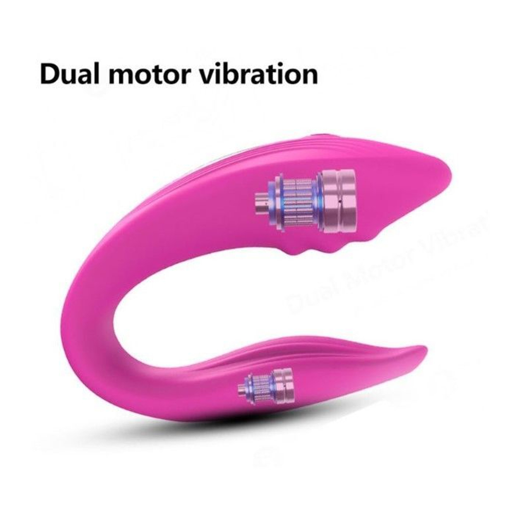 Розовый вибратор для пар с 10 режимами вибрации и пультом ДУ
