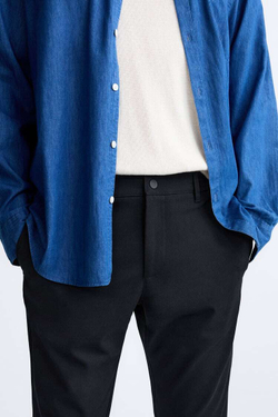 ZARA БРЮКИ SLIM FIT COMFORT, МОРСКОЙ СИНИЙ