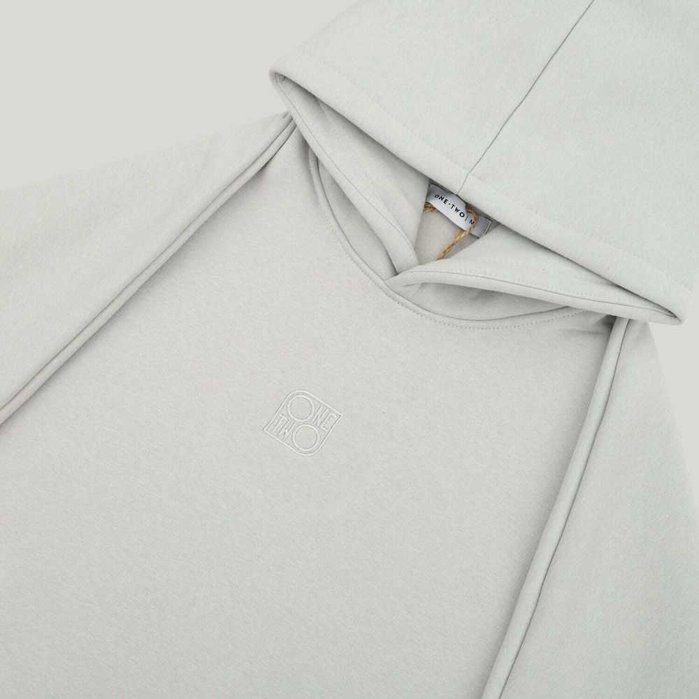 Худи One Two Basic Harbor Mist утепленный серый