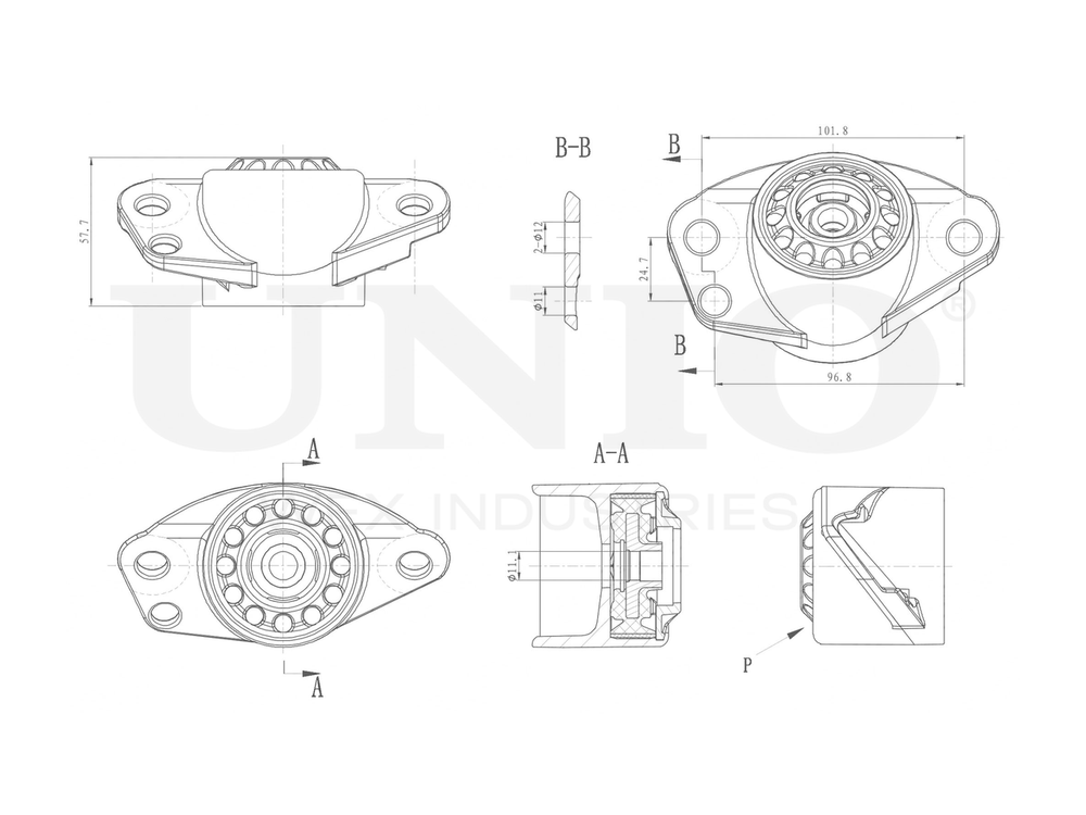 Опора амортизатора задняя UNIO RMP-13005