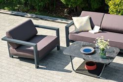 "Гранада" лаунж-зона из алюминия со столиком из HPL