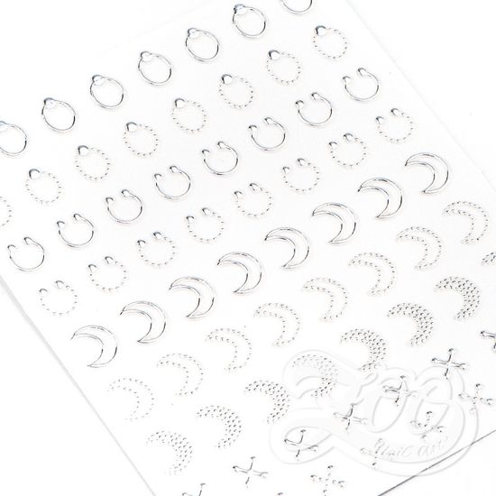 Zoo 1379 Наклейки металлизированные микс серебро