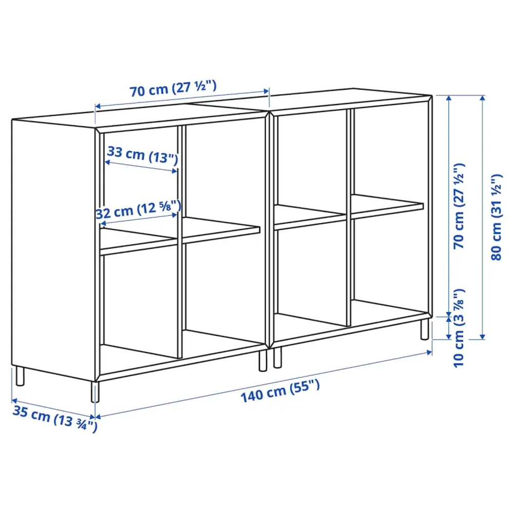 Комбинация для хранения - EKET IKEA/ЭКЕТ ИКЕА, 140x35x80 ,белый