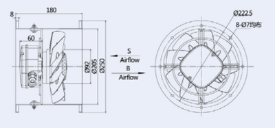Вентилятор Weiguang YWF-4E-200-S(B)-92/15-T (YWF(K)4E200-ZT)