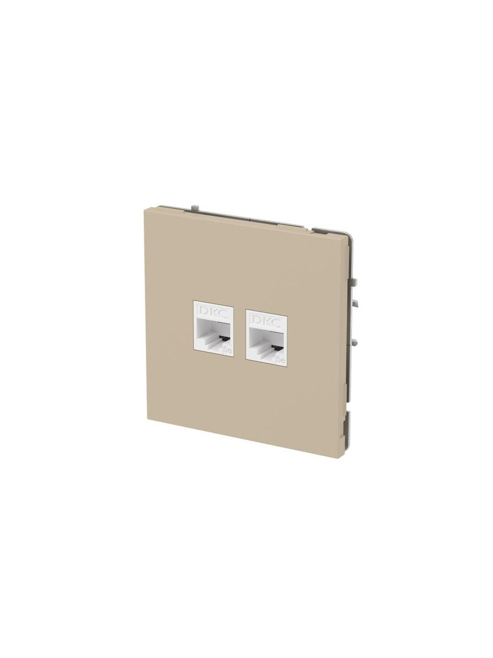 Розетка компьютерная 2-м KANT RJ45 кат.5E без шторки ванильн. марципан DKC 7015664