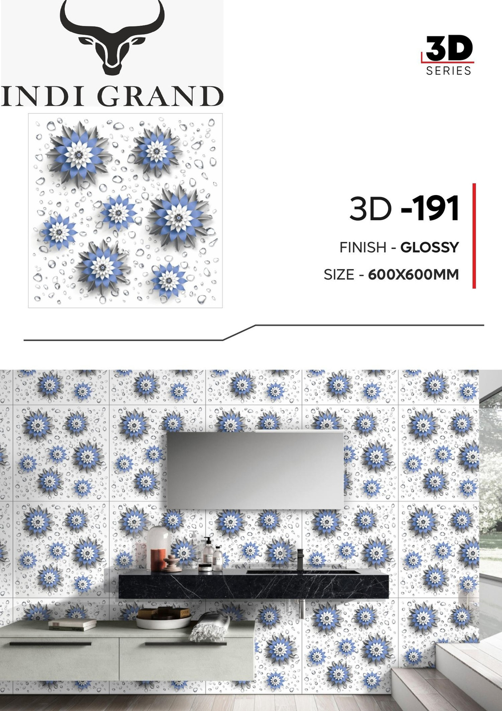 Керамогранит 3D 60х60 glossy - 191