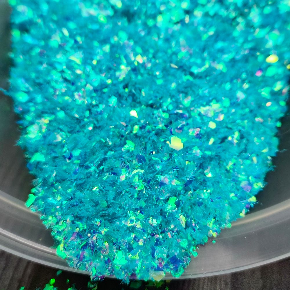 Хлопья Голубые перламутровые для дизайна ногтей, маникюра, бодиарта, макияжа...