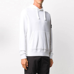 Stone Island White Fleece Hoodie