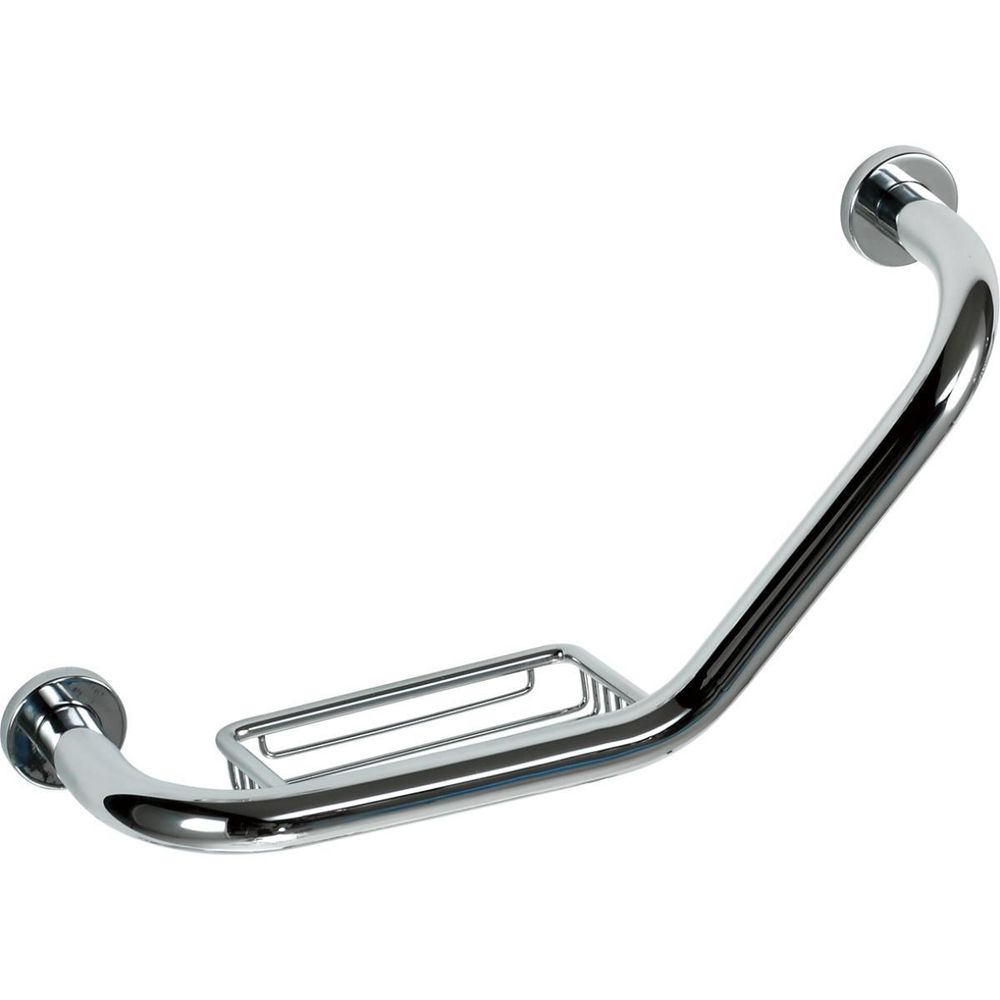 Поручень угловой с мыльницей нерж. сталь SIENA 16355.B глянцевый