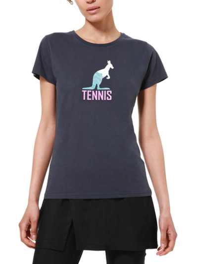 Женская футболка теннисная Australian Graphic Play T-Shirt - blue navy