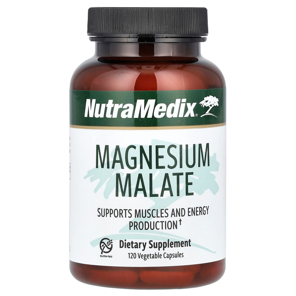 NutraMedix, малат магния, 120 растительных капсул (100 мг в 1 капсуле)