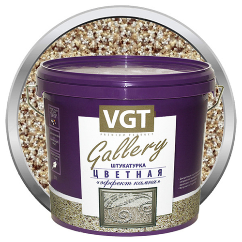 Штукатурка с эффектом камня VGT Gallery №5 гранит мелкозернистая 6 кг