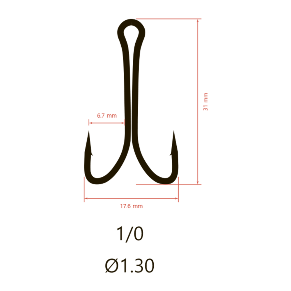 Крючки Saikyo двойн.Normal Shank KH-11041  №1/0 BN (100шт)
