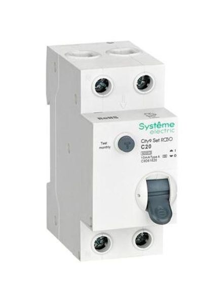 Выключатель автоматический дифференциального тока City9 Set (АВДТ) 1P+N C 20А 6кА 10мА Тип-A 230В SE C9D61620