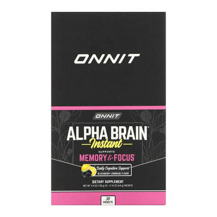 Ресвератрол Onnit, AlphaBRAIN Instant, для памяти и концентрации, со вкусом ежевики и лимонада, 30 пакетиков по 3,9 г (0,14 унции)