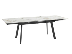 Стол MILANA FOUR-160, раздвижной 160(40+40)x90, CALAKATTA GOLD ST CER/ЧЕРНЫЙ, (1 упак.)