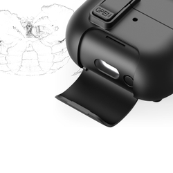 Усиленный чехол черного цвета для наушников Samsung Buds3, 3 Pro и 3 FE, серия SECQ Series (с подставкой и карабином) от Dux Ducis