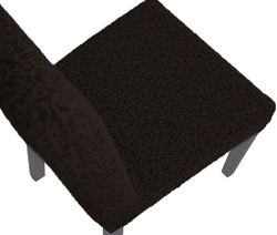 Чехол на стул без оборки Жаккард, цвет Кофе, Набор 4 шт.