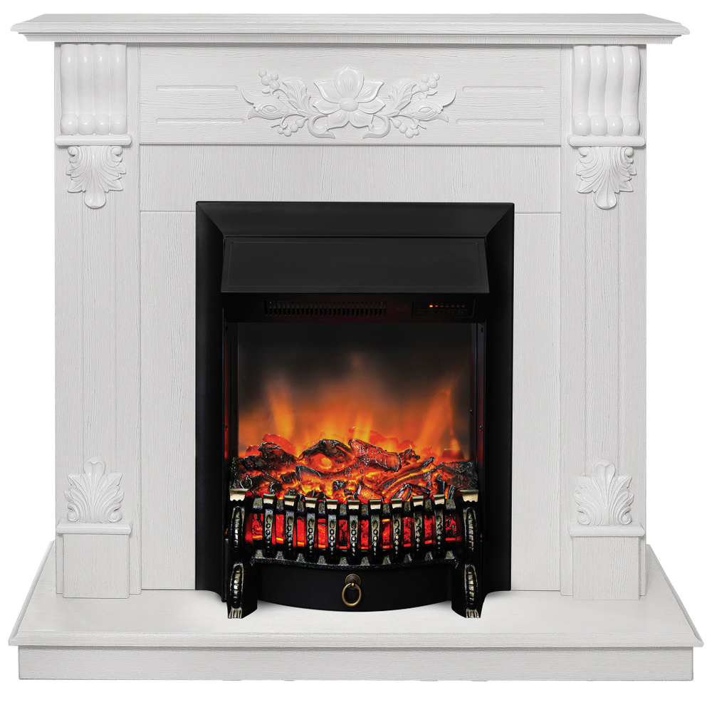Каминокомплект Real Flame Ottawa WT с очагом Fobos Lux Black RC