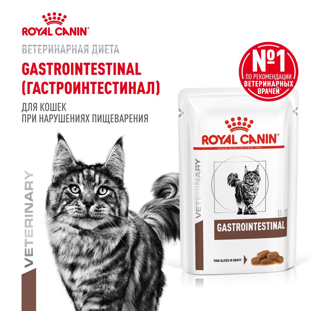Пауч Royal Canin GastroIntestinal для взрослых кошек при расстройствах пищеварения Пауч Royal Canin GastroIntestinal для взрослых кошек при расстройствах пищеварения