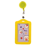 Бейдж кожаный с рулеткой-ретрактором с вытяжной нитью, 6 цветов микс, С-40149