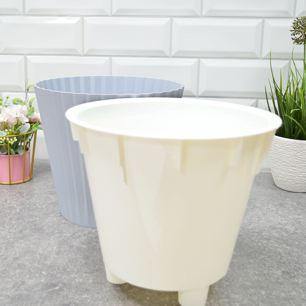 Горшок цветочный Sand 5,8л d230мм c дренажной вставкой, утренний туман