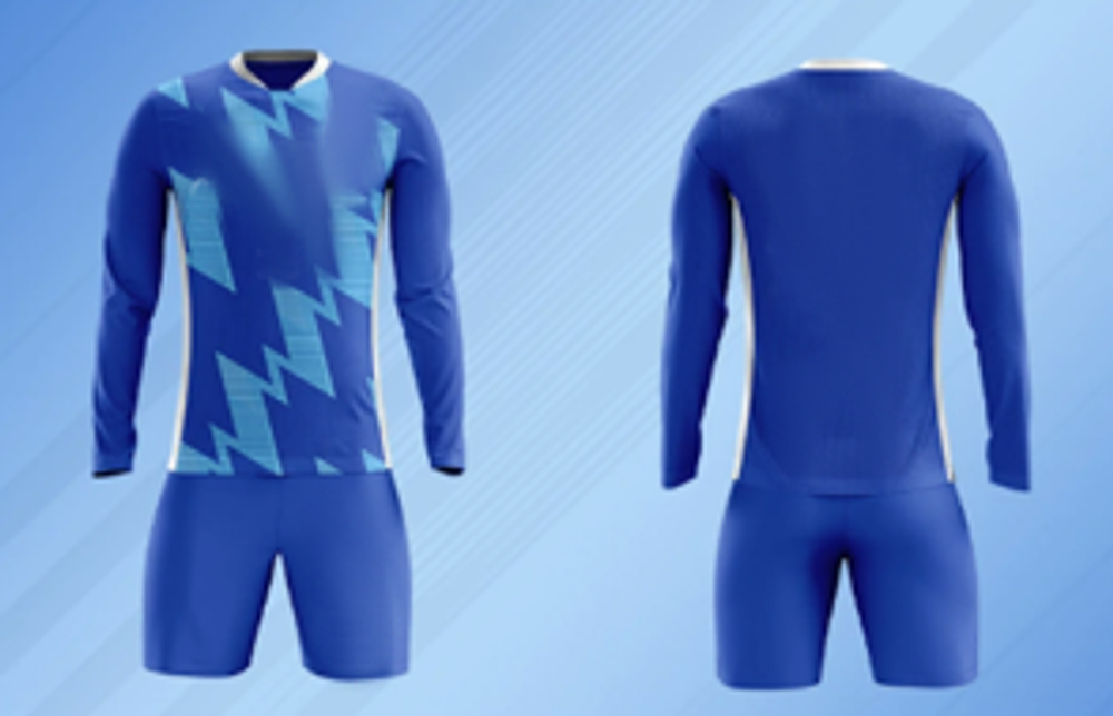 Футбольная форма синяя с голубым D7205