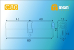 Цилиндровый механизм MSM-111 М80 перфо. ключ РВ