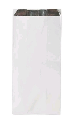 Пакеты бумажные фольгированные v-дном 20х5х33см Белые (50/1000шт)