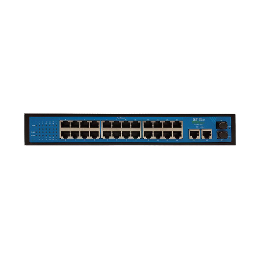 Коммутатор на 24 PoE порта ST-S242POE (24G/2G/2S/340W/A)PRO v.2 (Транспортный сертификат ПП 969)