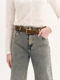 Джинсы широкие "Серо-голубые" женские